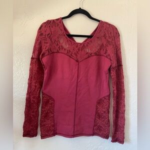 Burgundy long sleeve top